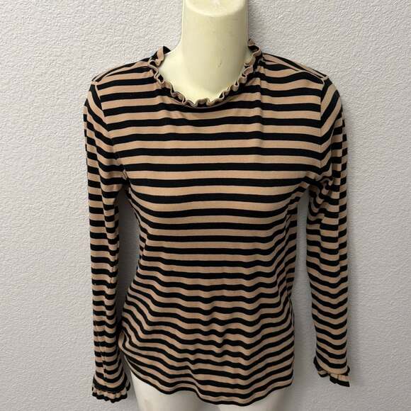 Ann Taylor striped ruffle shirt- Size XS - Picture 3 of 5